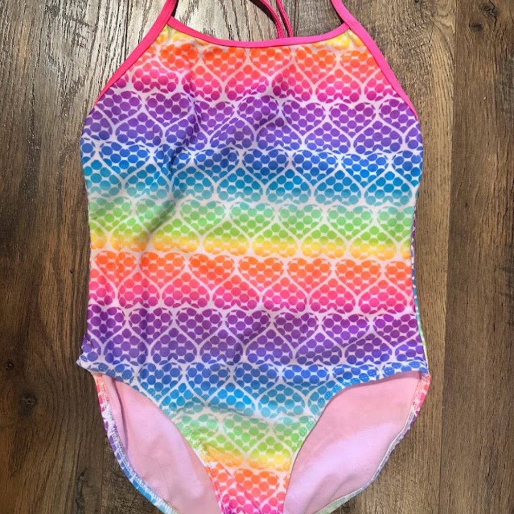 Wonder Nation Girls Swimsuit L 10/12
